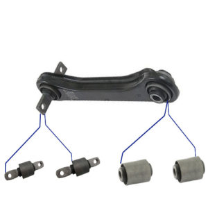 KIT 4 BUCHAS BRAÇO OSCILANTE TRASEIRO C/ EIXO - MITSUBISHI LANCER/COLT (1992-1997)