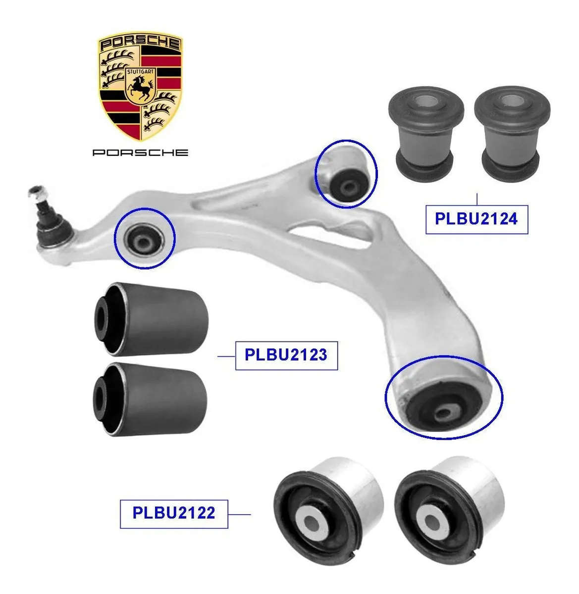 Kit 6 Buchas Bandeja Balança Inferior Dianteira - Porsche Cayenne